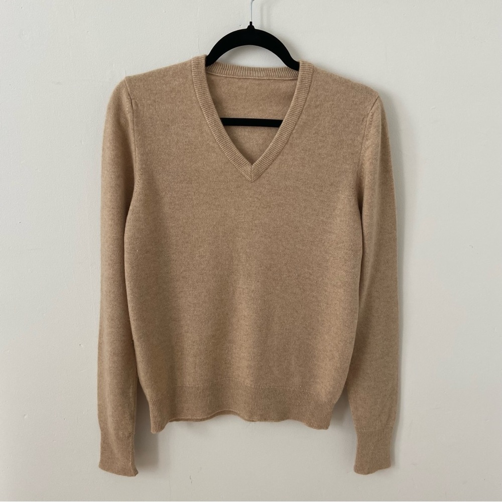Vintage Tan V-Neck Sweater